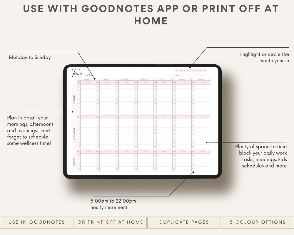 Single Time Block Planner