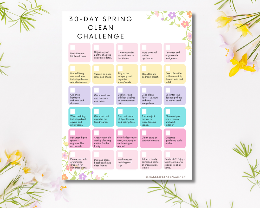 Free 30 Day Spring Clean Challenge